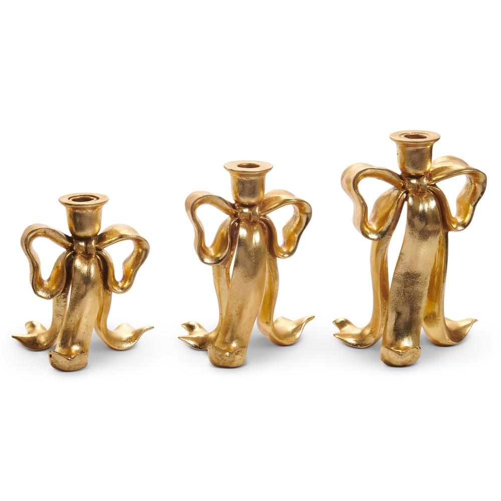 RAZ Imports 9" Bow Candlesticks