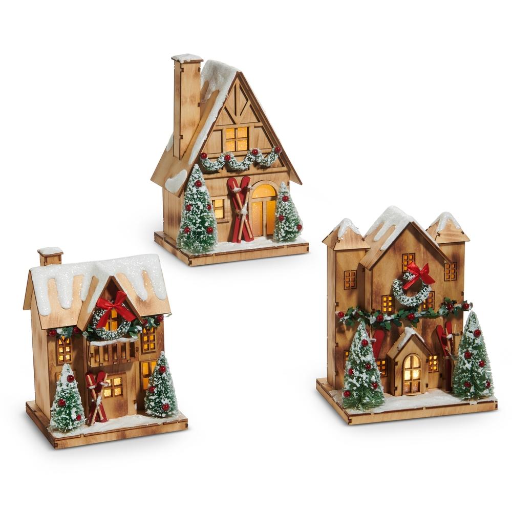 RAZ Imports 9" Lighted Lodge Houses
