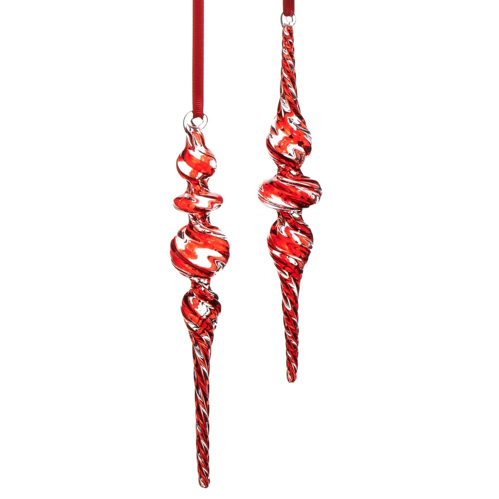 RAZ Imports 9" Peppermint Swirl Finial Ornament