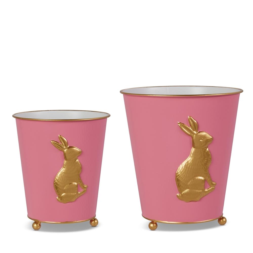 RAZ Imports 9" Pink Bunny Cache Pots