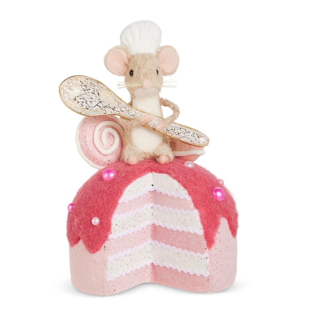 RAZ Imports 9" Pink Cake Baking Mouse Ornament