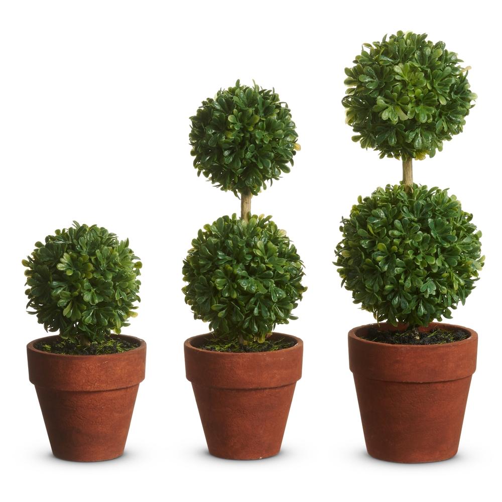 RAZ Imports 9" Potted Mini Boxwood Topiaries