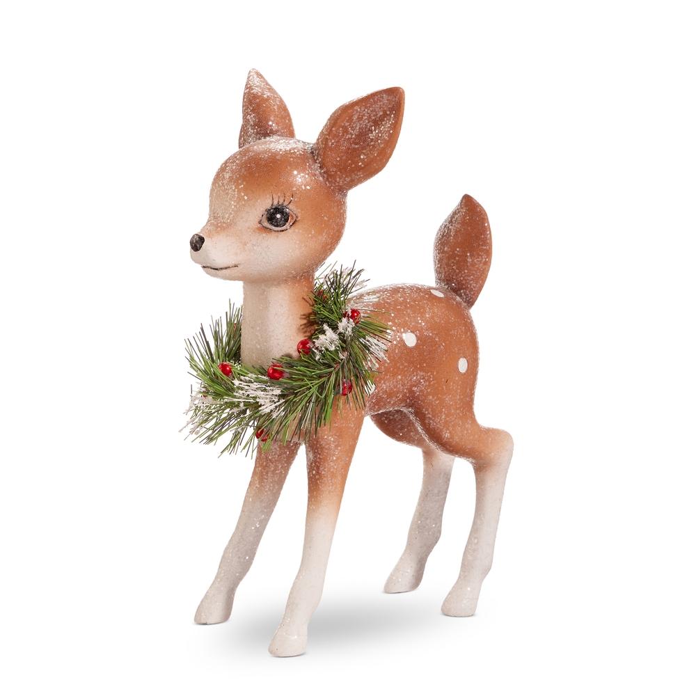 RAZ Imports 9" Retro Deer with Wreath