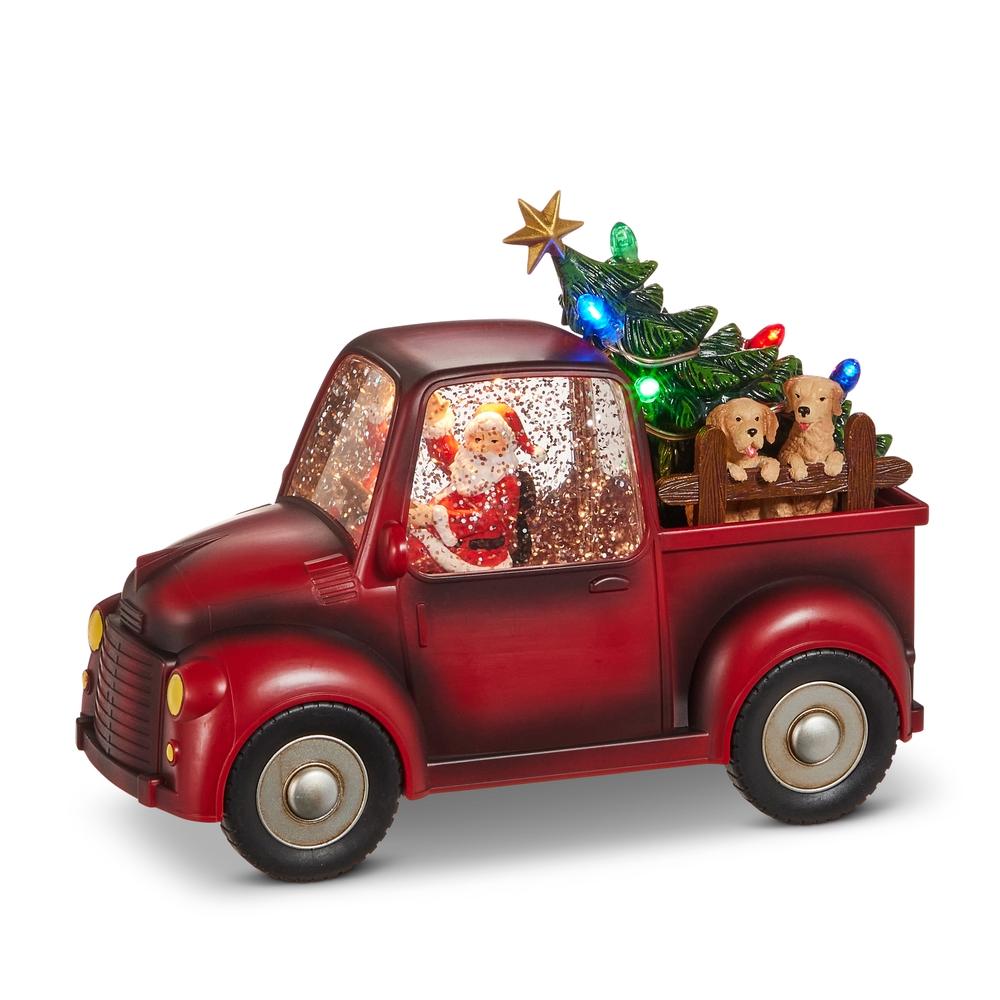 RAZ Imports 9" Santa and Dog in Lighted Water Truck