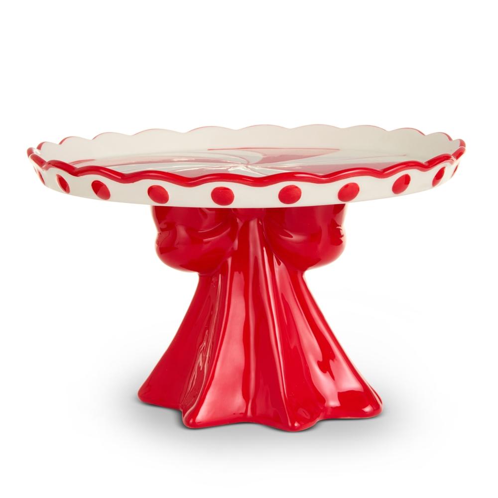 RAZ Imports 9" Scalloped Bow Cake Stand
