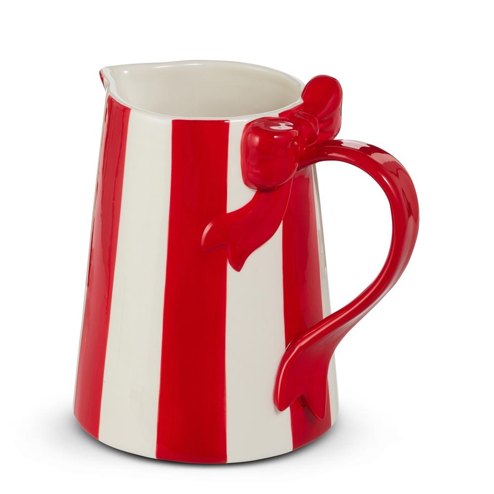 RAZ Imports 9" Striped Bow Pitcher