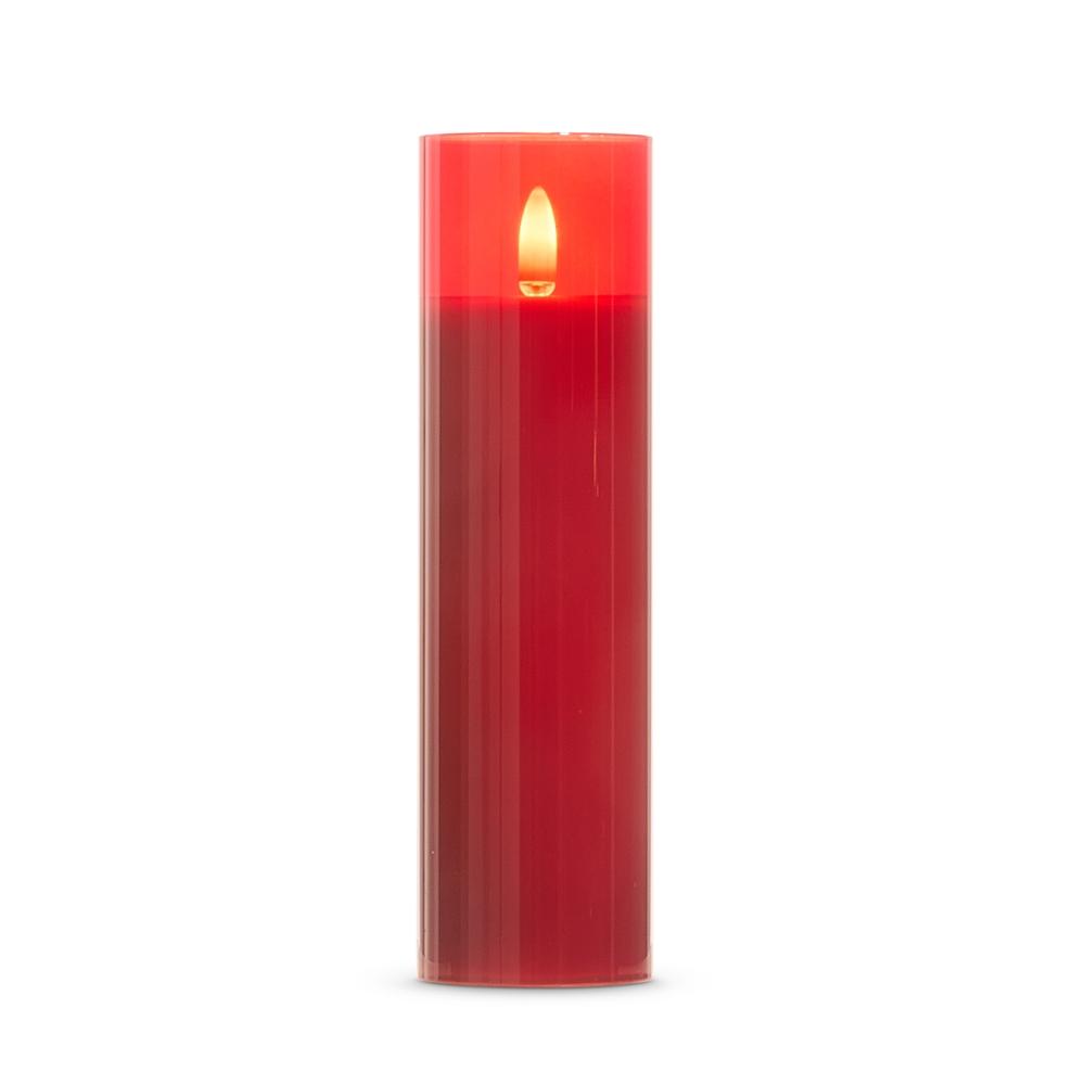 RAZ Imports *DC* 2" X 7" Red Glass Red Pillar Candle