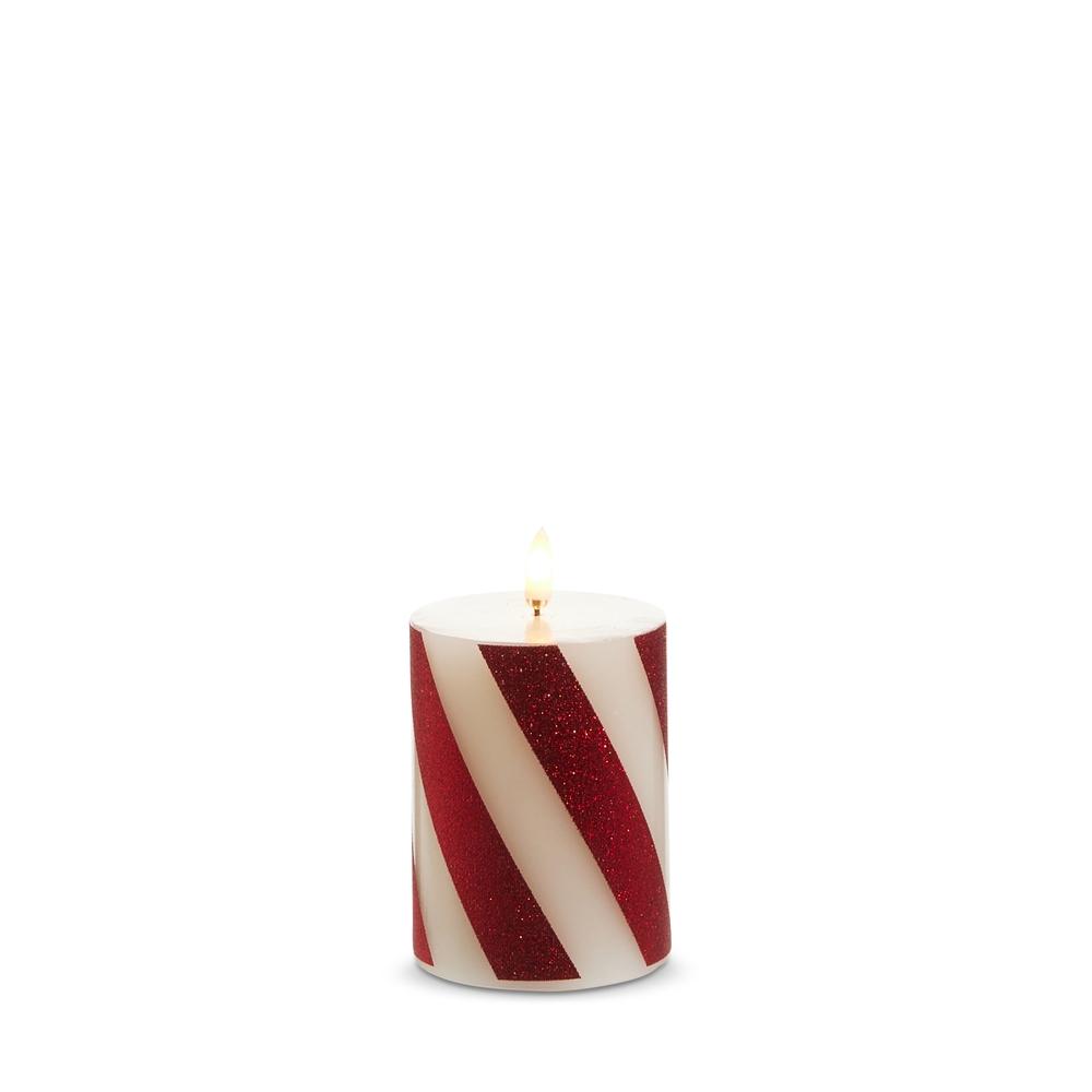 RAZ Imports *DC* 3" X 4" Red Stripe Candle