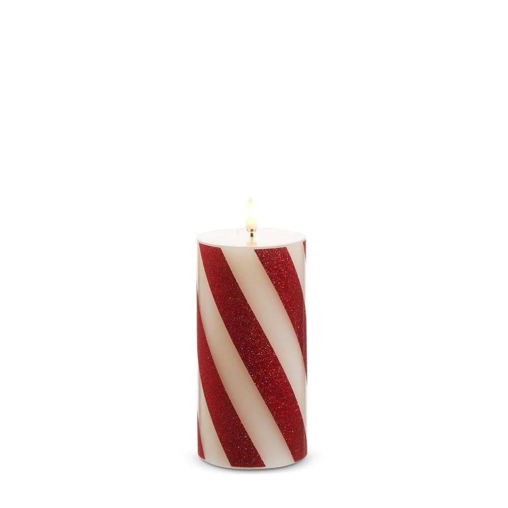 RAZ Imports *DC* 3" X 6" Red Stripe Candle