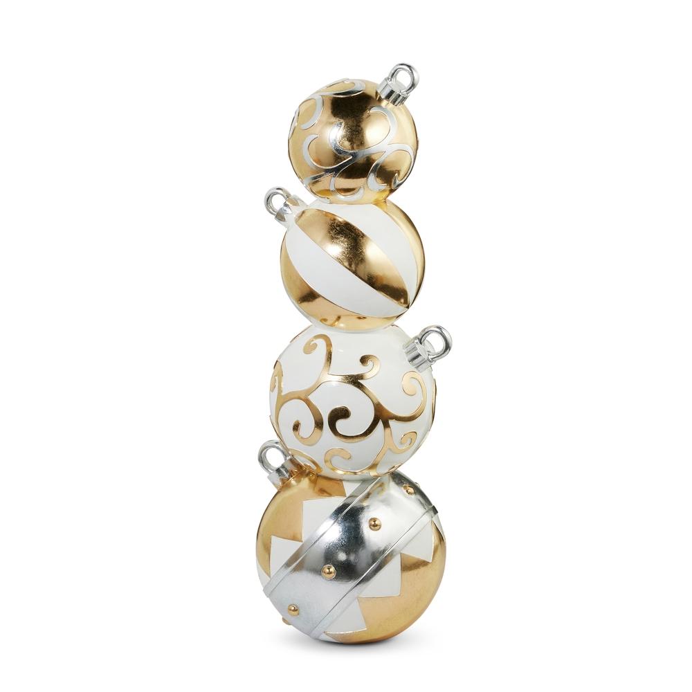 RAZ Imports *DC* 38" White and Gold Stacked Ornaments
