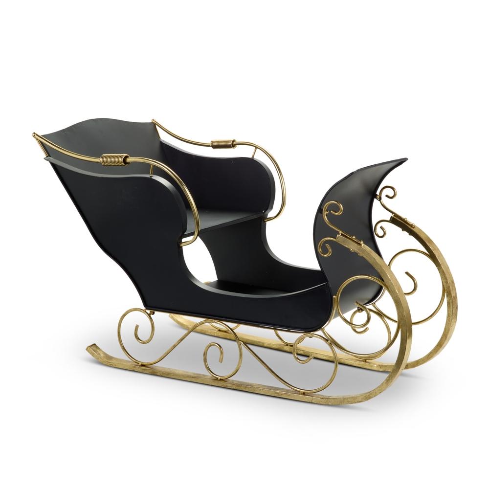 RAZ Imports *DC* 55.5" Black and Gold Sleigh