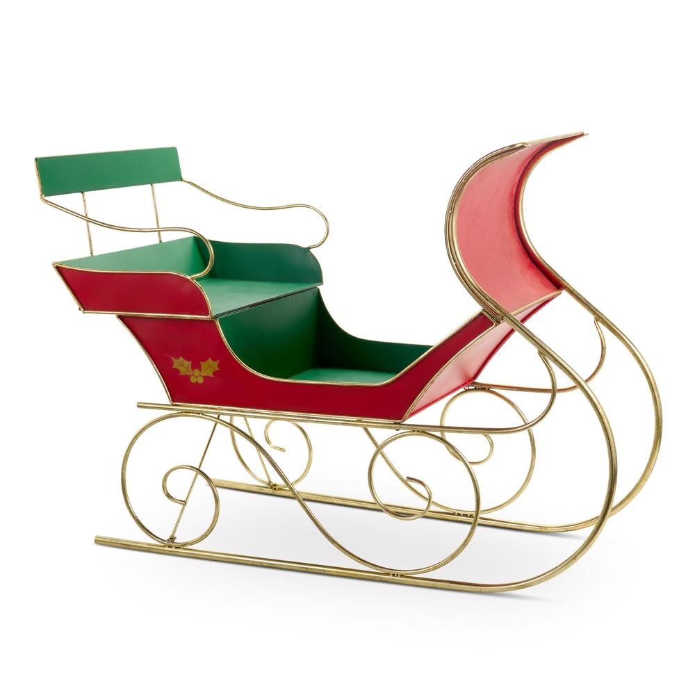 RAZ Imports *DC* 56.5" Red Green and Gold Sleigh