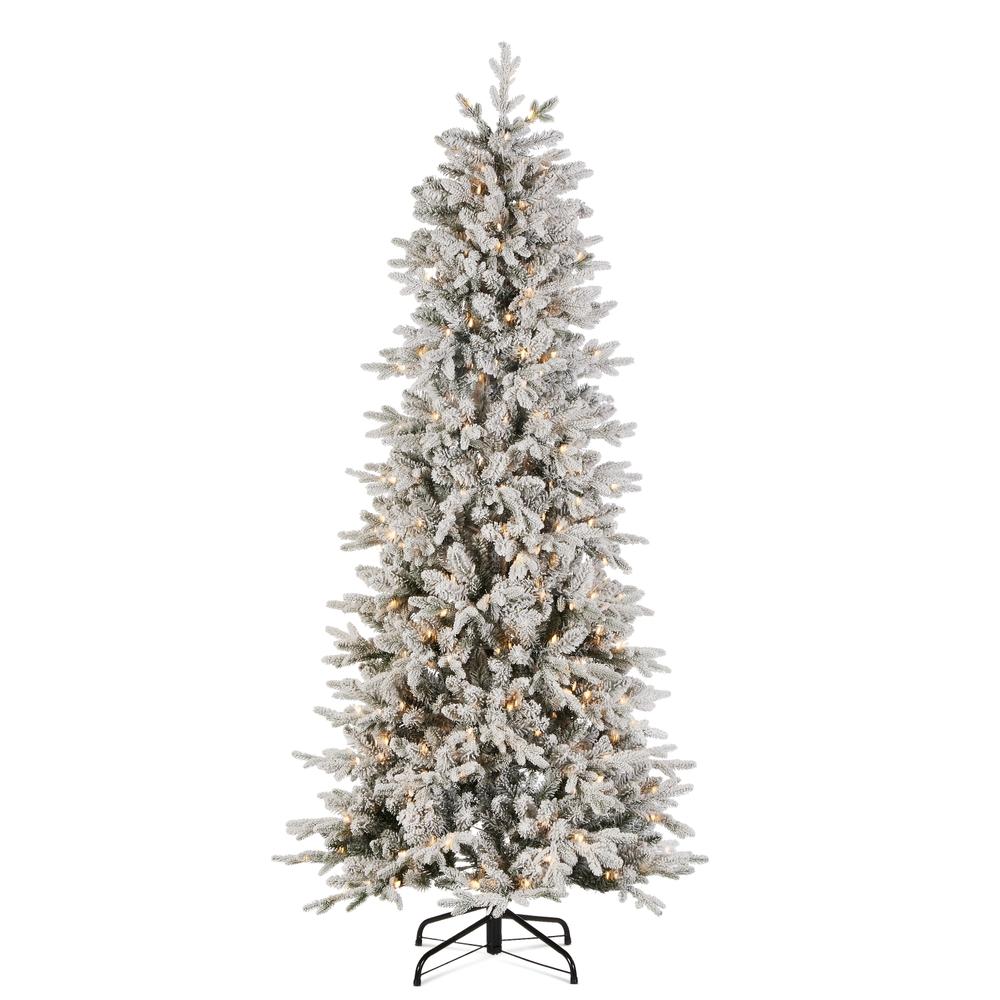 RAZ Imports *DC* 7.5' Slim Flocked Noble Fir Tree