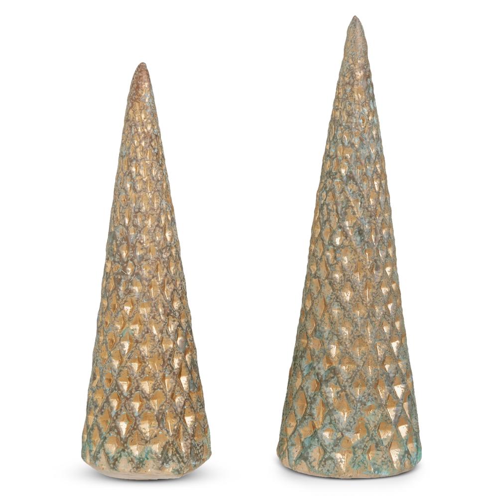 RAZ Imports Distressed Copper Finish Cone Trees