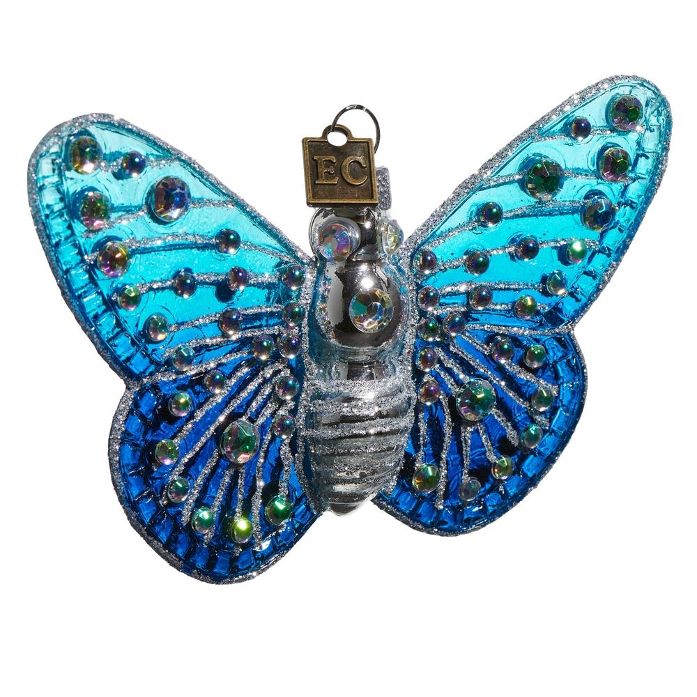 RAZ Imports EC 4.5" Blue Fantasy Butterfly Ornament
