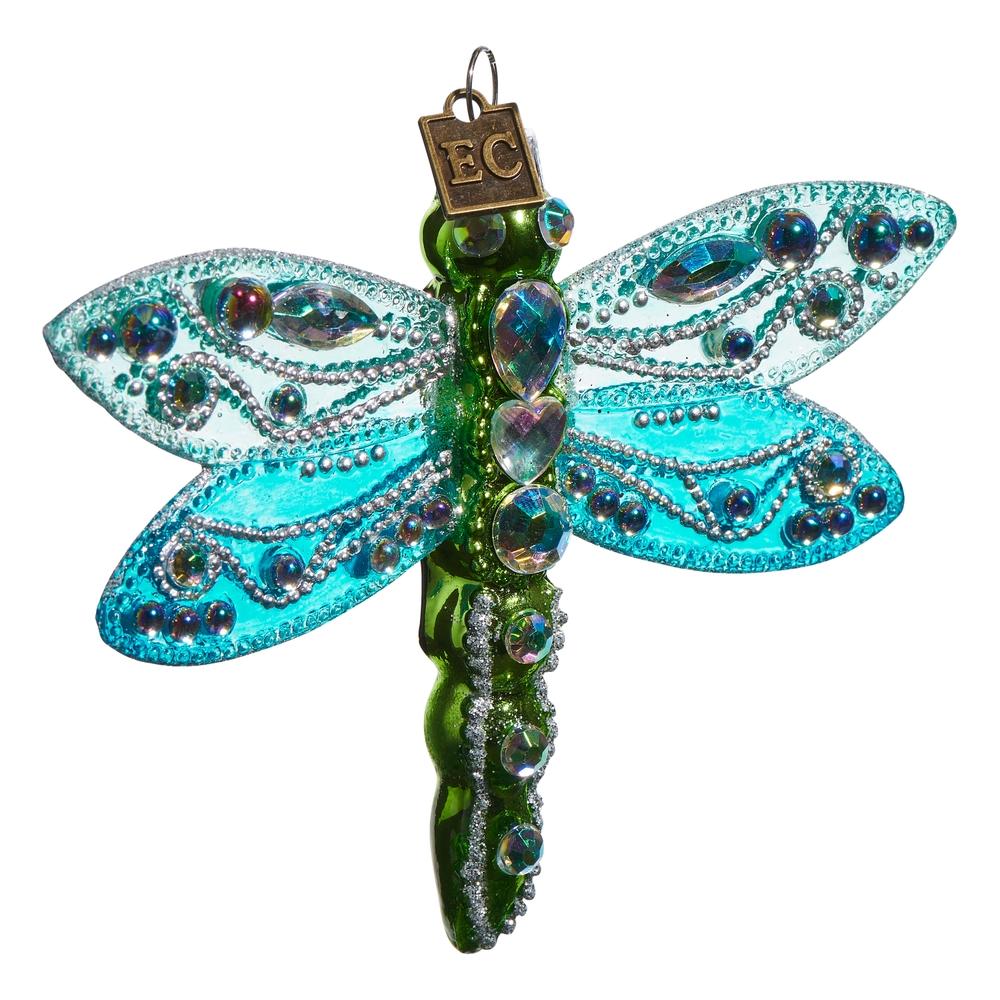 RAZ Imports EC 4.5" Blue Fantasy Dragonfly Ornament