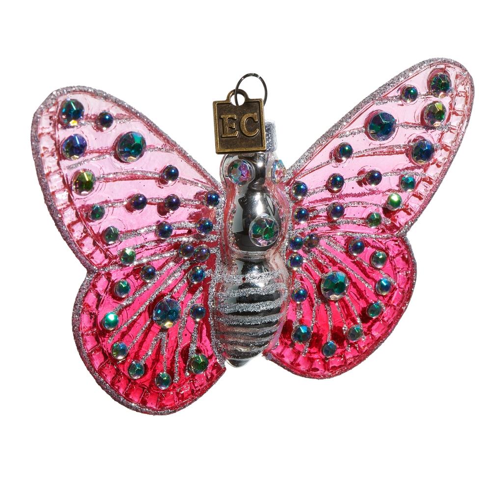 RAZ Imports EC 4.5" Pink Fantasy Butterfly Ornament