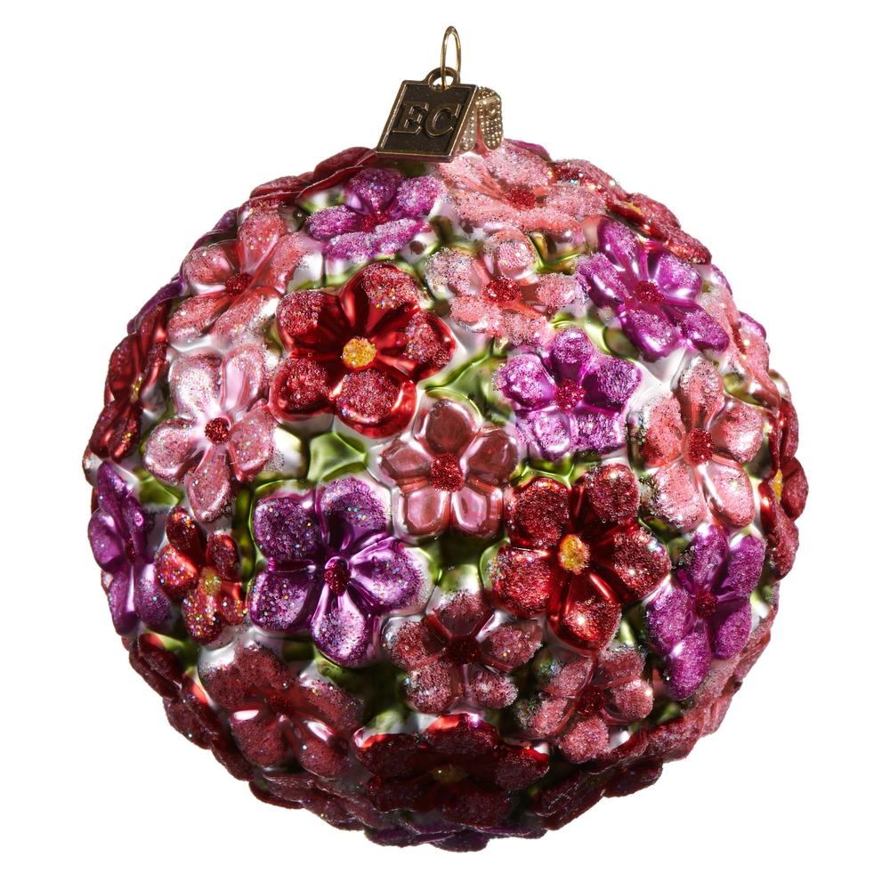 RAZ Imports EC 4" Colorful Blossom Ball Ornament