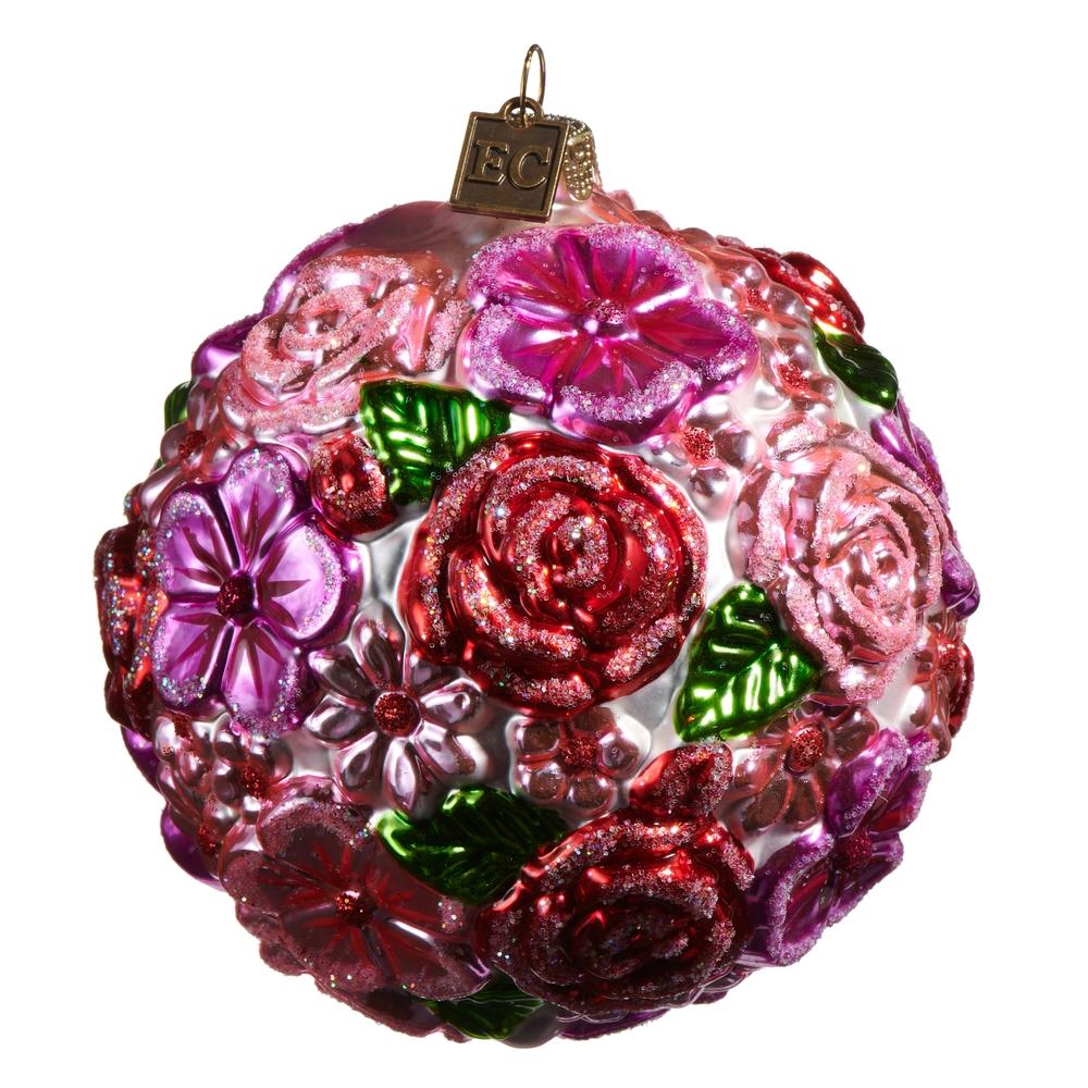 RAZ Imports EC 4" Colorful Flower Ball Ornament