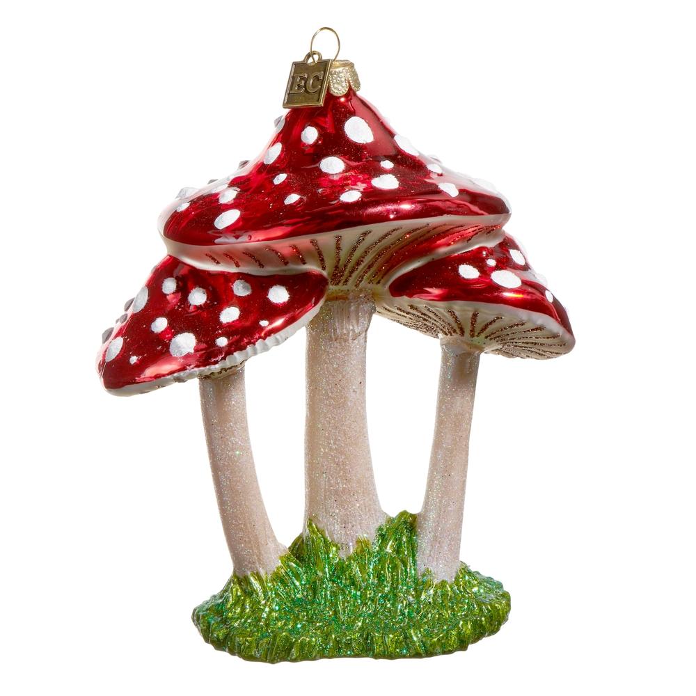 RAZ Imports EC 5.5" Red Mushroom Trio Ornament