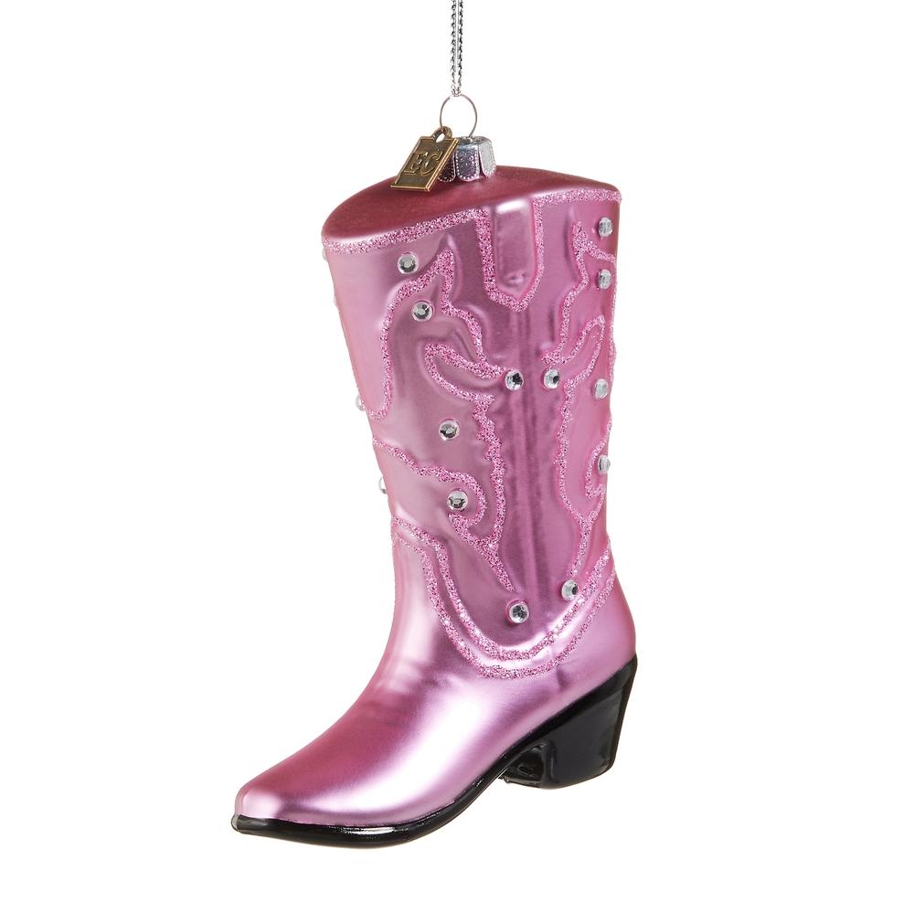 RAZ Imports EC 5" Pink Shiny Boot Ornament