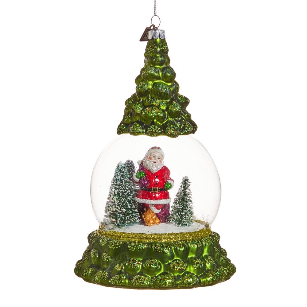 RAZ Imports EC 7.25" Santa in the Forest Ornament