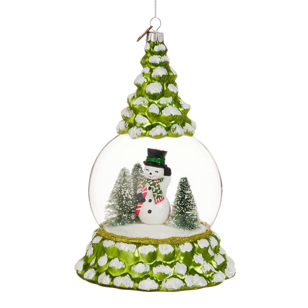 RAZ Imports EC 7.25" Snowman in the Forest Ornament