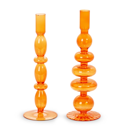 RAZ Imports *SB* 10.25" Orange Candle Sticks