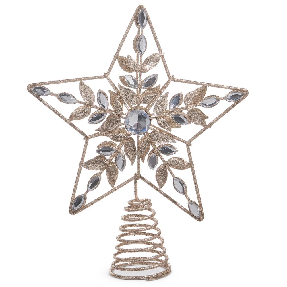 RAZ Imports *SB* 10.5" Clear Jeweled Star Tree Topper