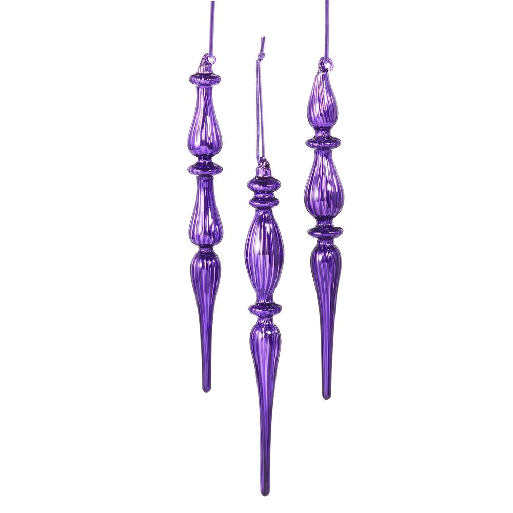 RAZ Imports *SB* 10.5" Purple Finial Ornaments