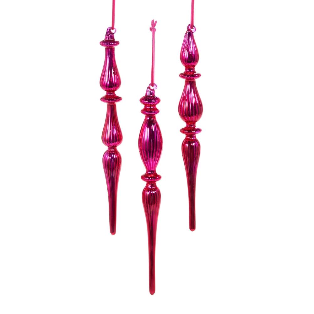RAZ Imports *SB* 10.75" Box of Pink Finial Ornaments