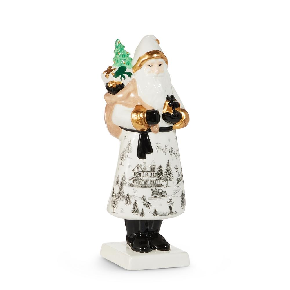 RAZ Imports *SB* 10" Black and Gold Santa with Gifts