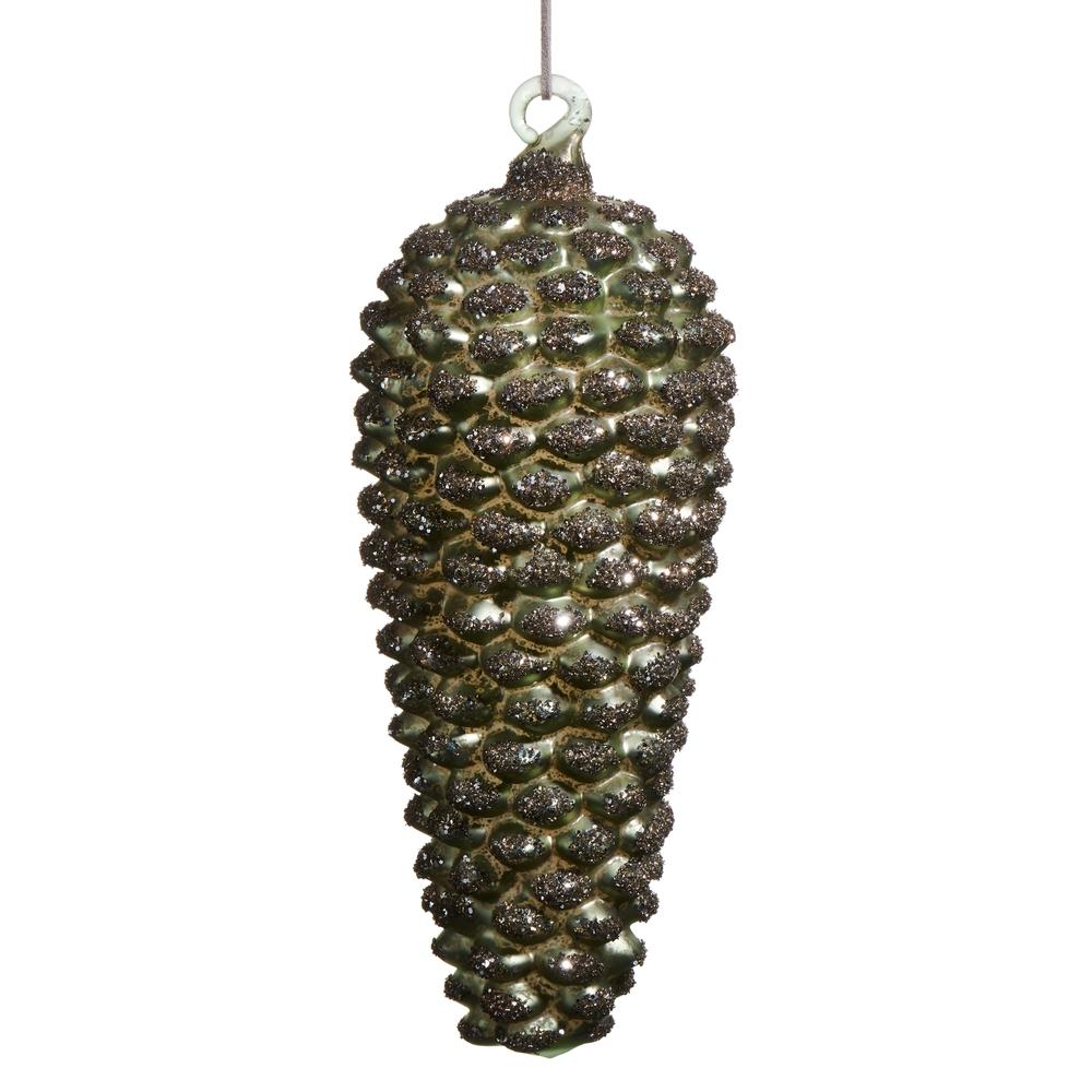 RAZ Imports *SB* 10" Glittered Pinecone Ornament