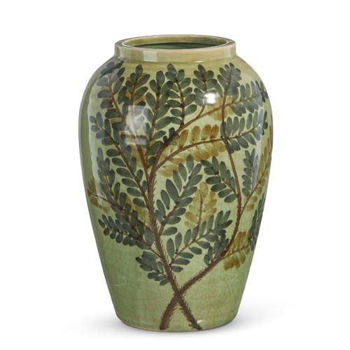 RAZ Imports *SB* 10" Painted Fern Green Vase