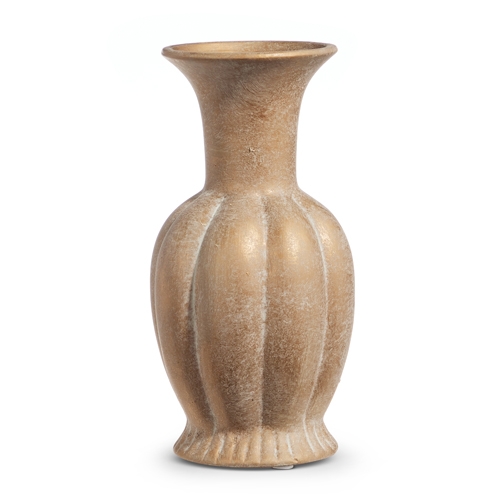 RAZ Imports *SB* 10" Ribbed Gold Vase