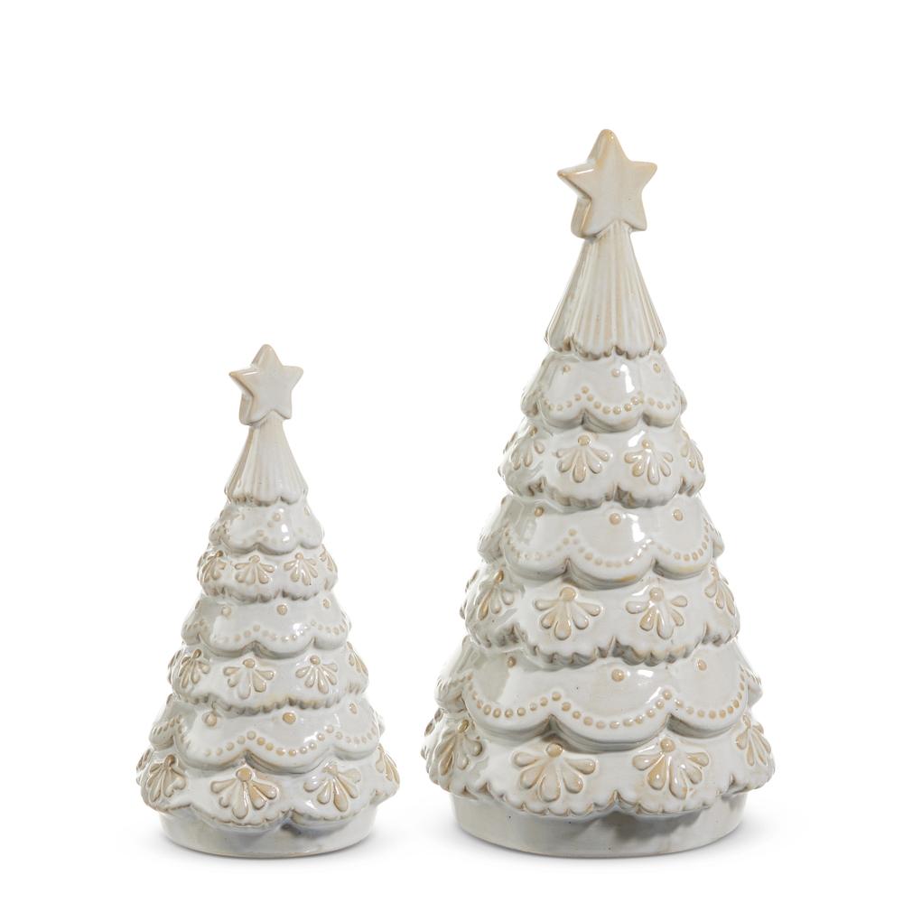 RAZ Imports *SB* 10" White Glazed Trees