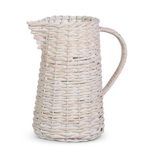 RAZ Imports *SB* 10" Whitewash Woven Pitcher