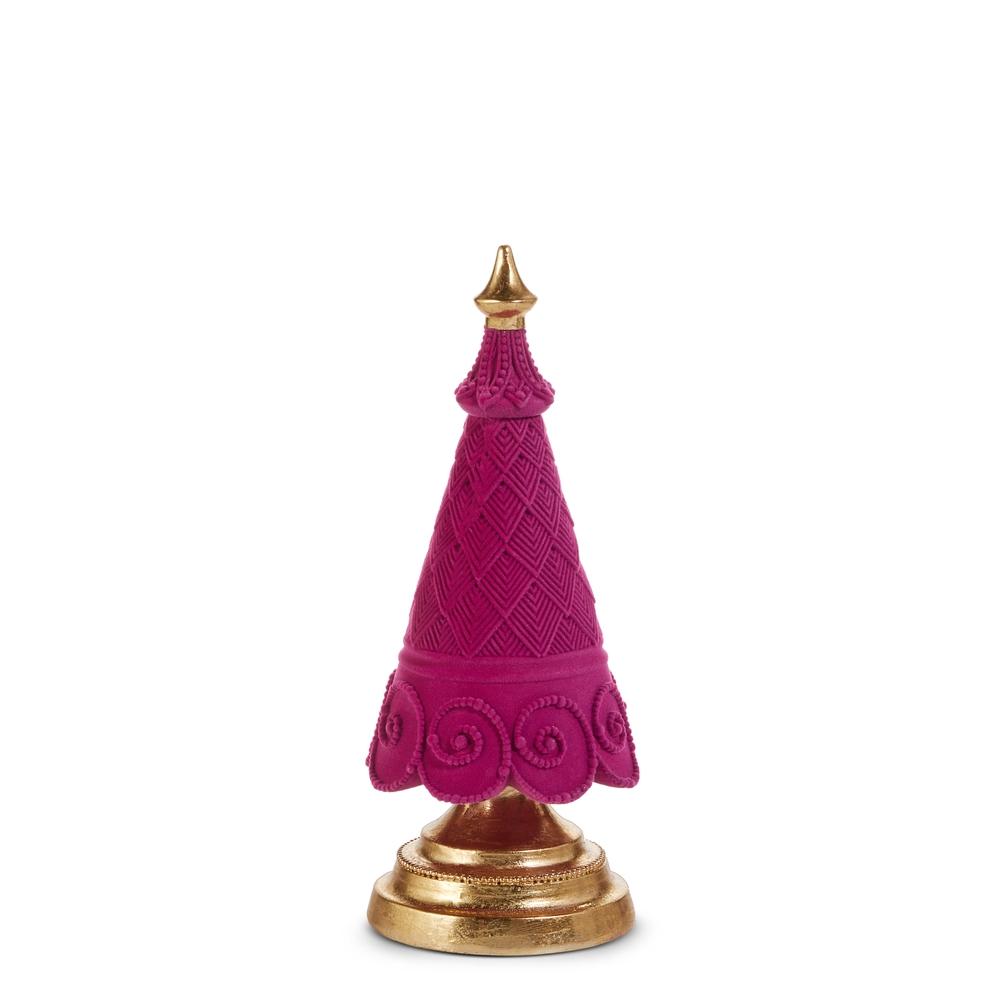 RAZ Imports *SB* 11.5" Fuchsia Flocked Tree
