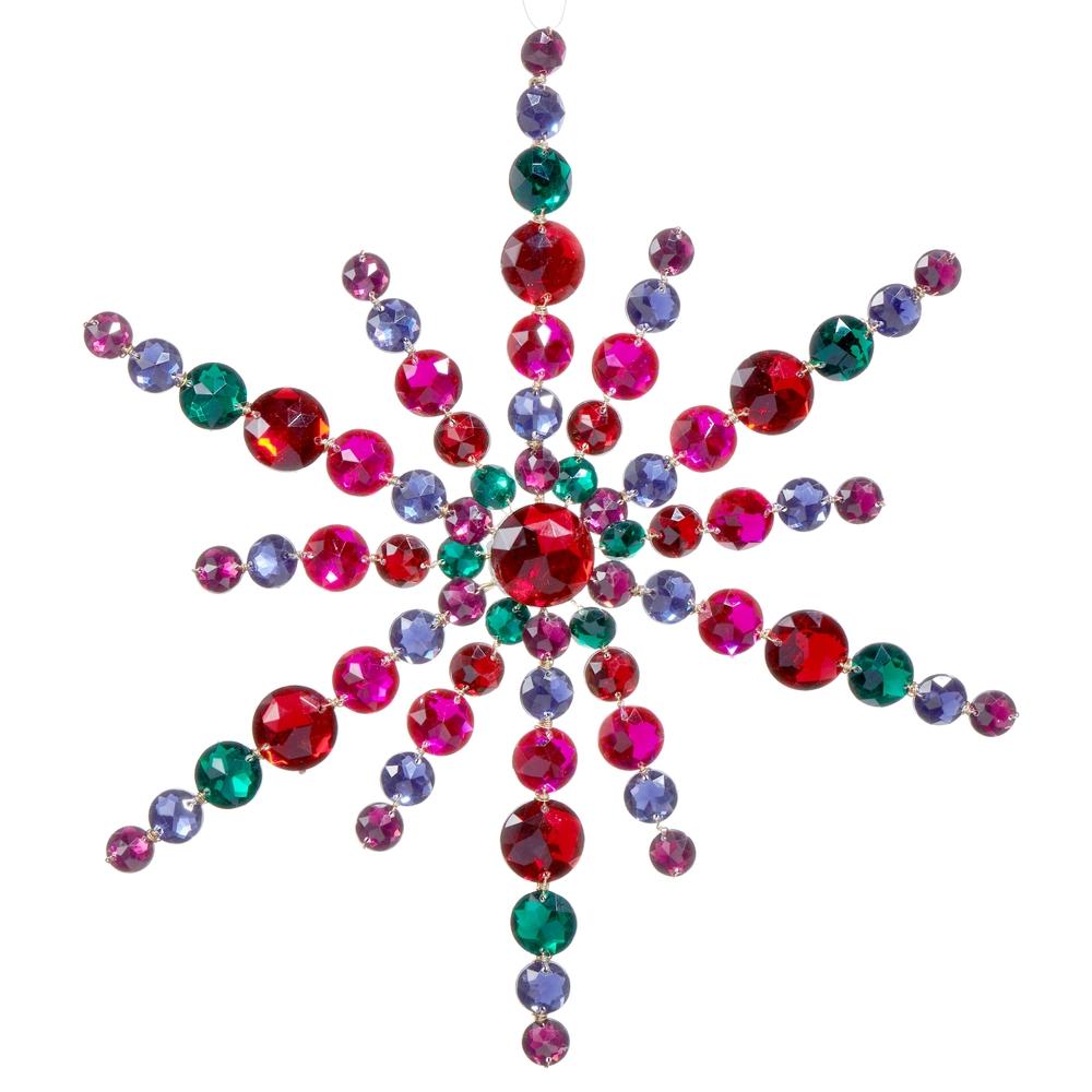 RAZ Imports *SB* 11.5" Multicolor Jewel Snowflake
