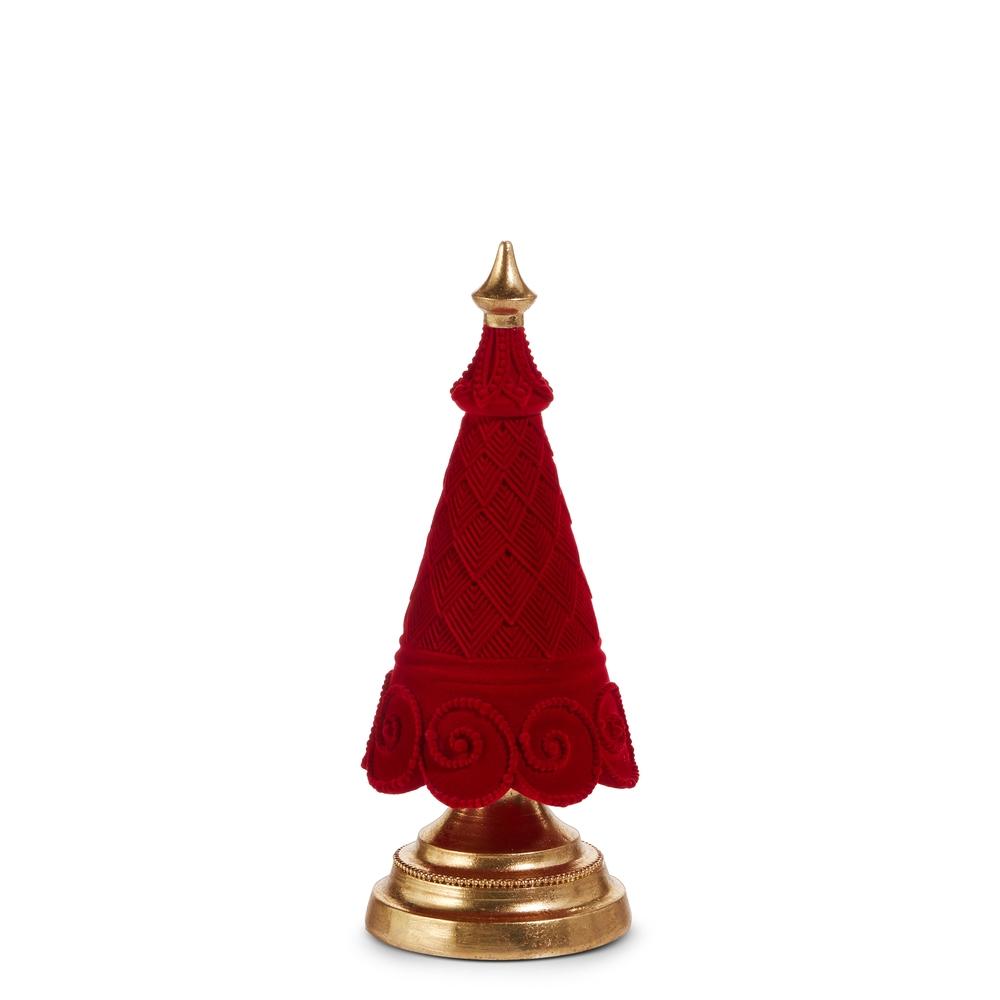 RAZ Imports *SB* 11.5" Red Flocked Tree