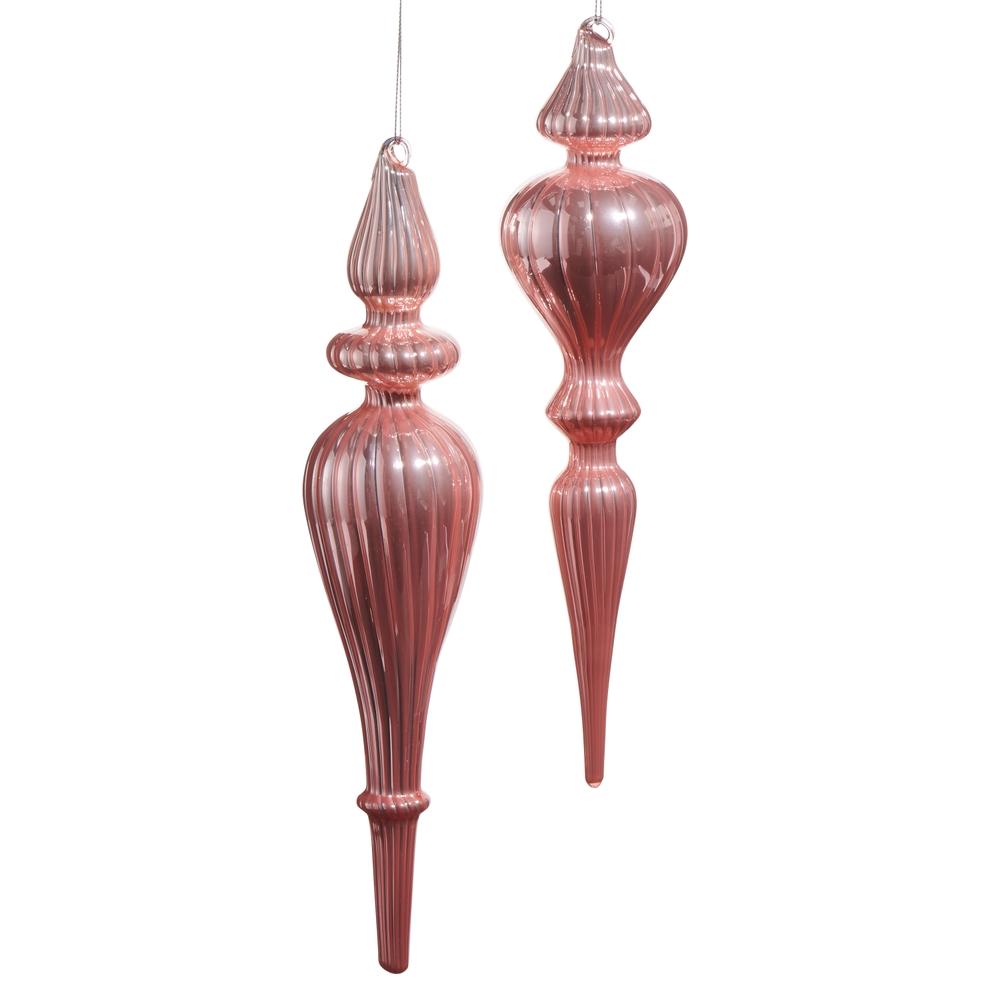 RAZ Imports *SB* 11.75" Pink Finial Ornament