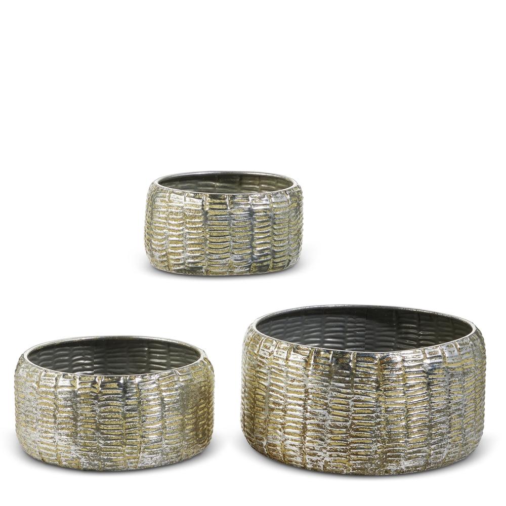 RAZ Imports *SB* 11" Pewter Distressed Containers
