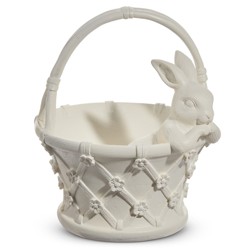 RAZ Imports *SB* 11" White Bunny Basket