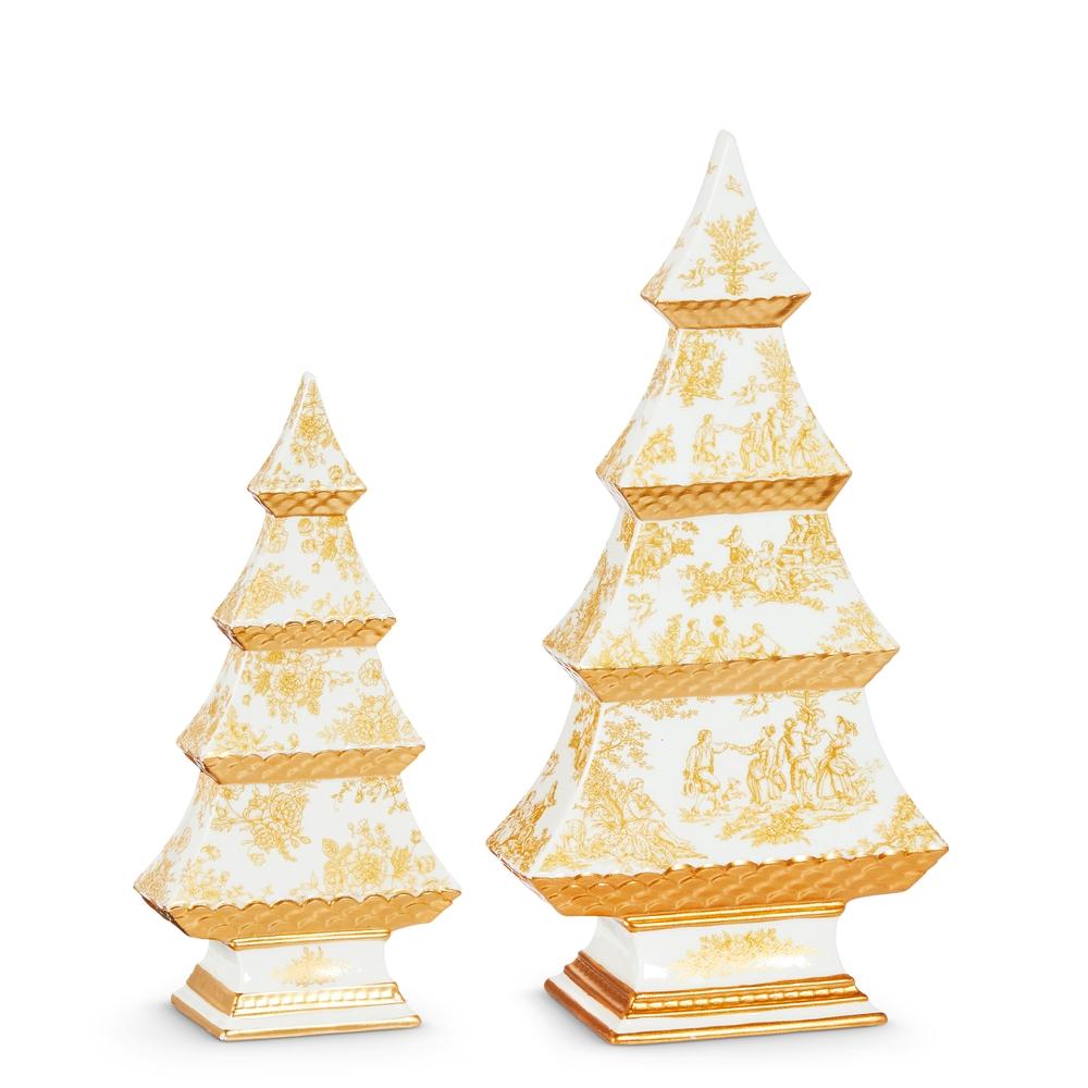 RAZ Imports *SB* 12.5" White and Gold Trees