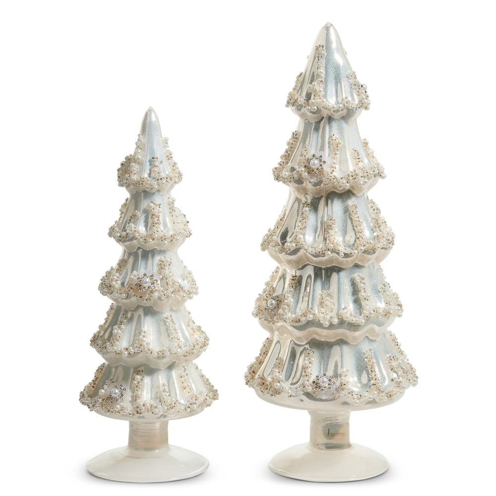 RAZ Imports *SB* 12" Embellished Pearlized Trees