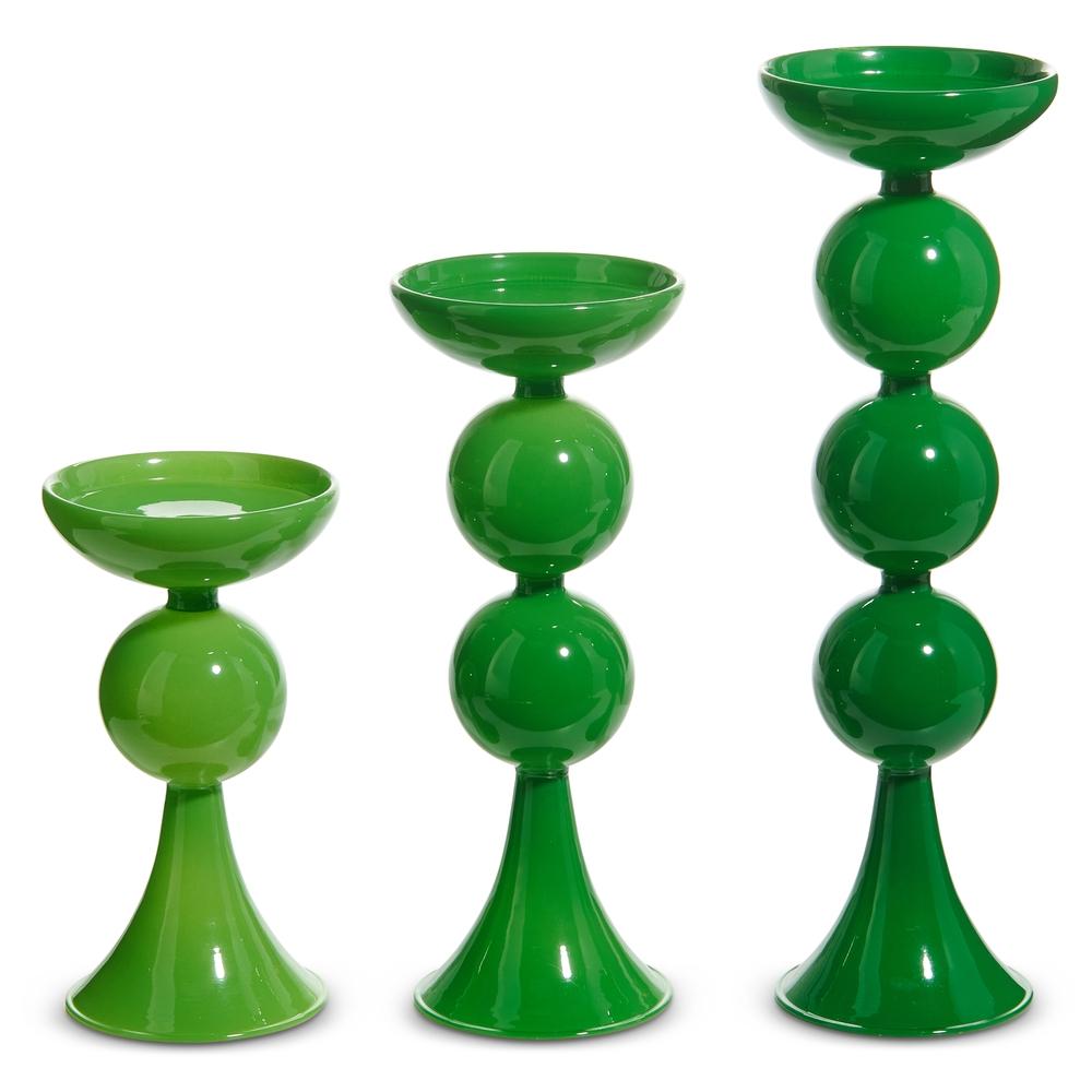 RAZ Imports *SB* 12" Green Candle Holders