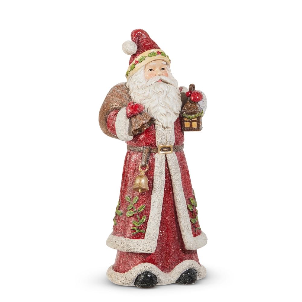 RAZ Imports *SB* 12" Holly and Pine Lantern Santa