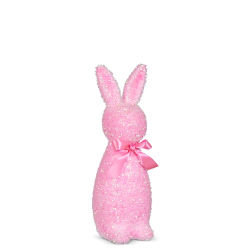 RAZ Imports *SB* 12" Iridescent Pink Flocked Bunny