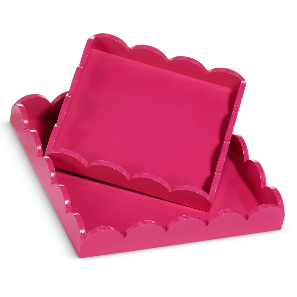 RAZ Imports *SB* 12" Pink Scallop Trays