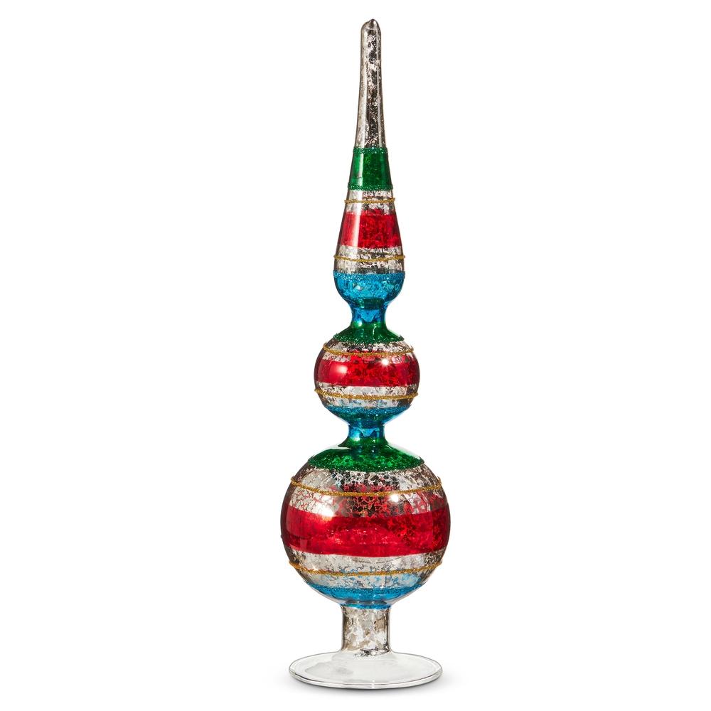 RAZ Imports *SB* 12" Red Green Vintage Finial